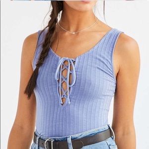 Urban outfitters lace up ribbed tank